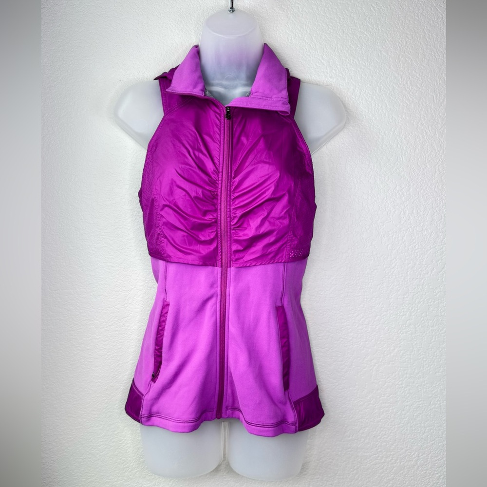 Lululemon Purple Ruched Zip Up Hooded Vest Size 4